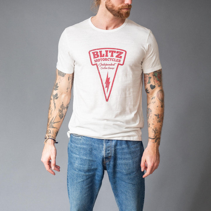 BLITZ MOTORCYCLES - T-shirt"Nail"Logo - white