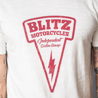 BLITZ MOTORCYCLES - T-shirt"Nail"Logo - white