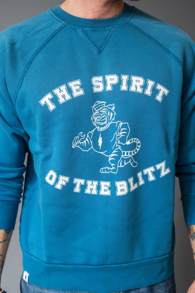 BLITZ MOTORCYCLES - crewneck sweatshirt "SPIRIT" II - Indigo blå