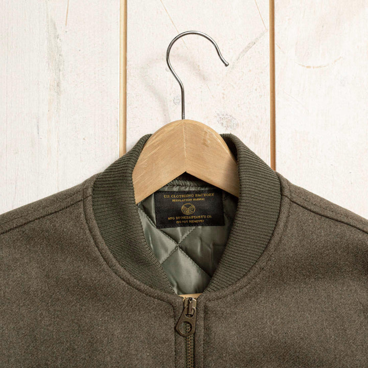 CHESAPEAKE'S - Bomber Jacket -"Miller"- Green Italian Wool