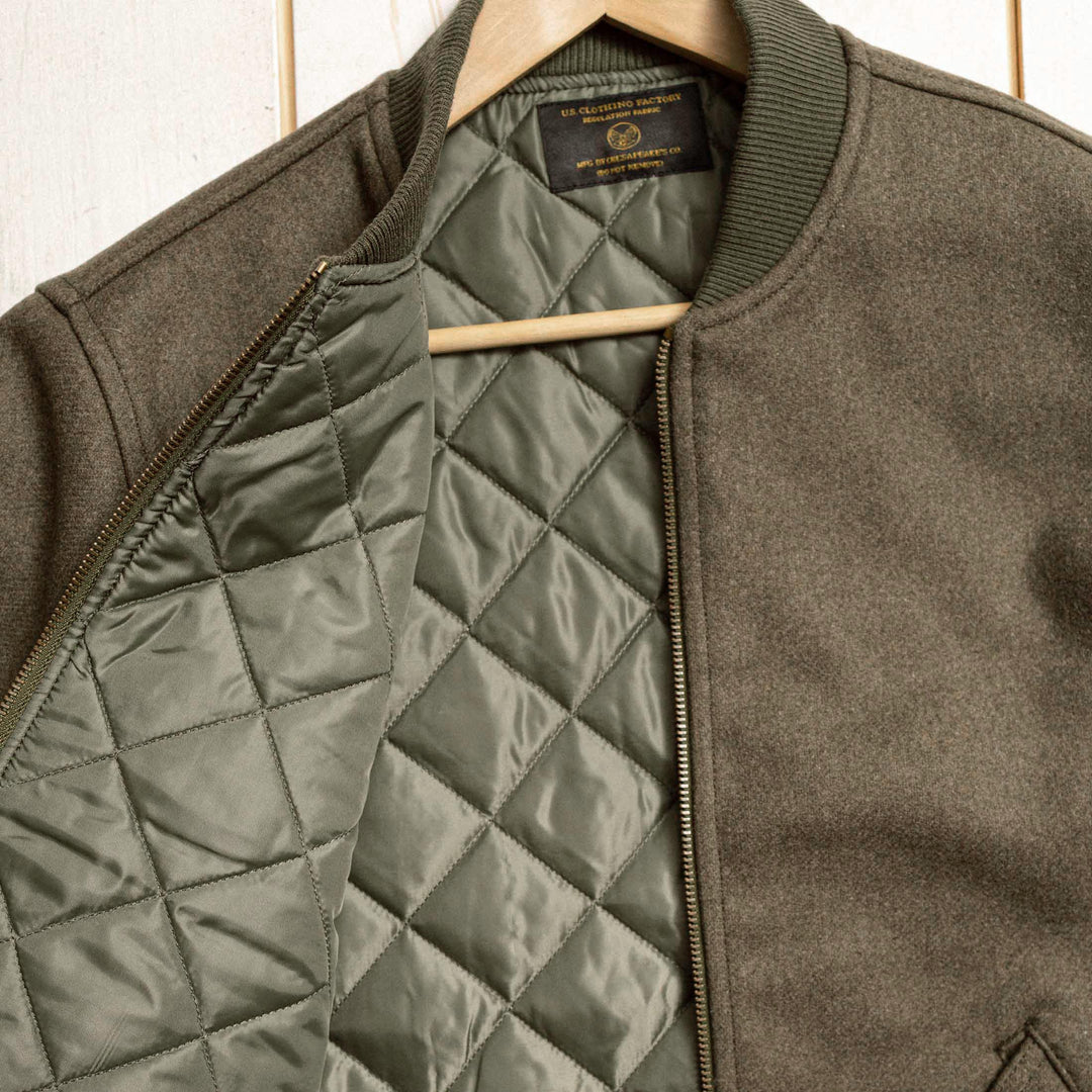 CHESAPEAKE'S - Bomber Jacket - "Miller" - Grøn Italiensk Uld