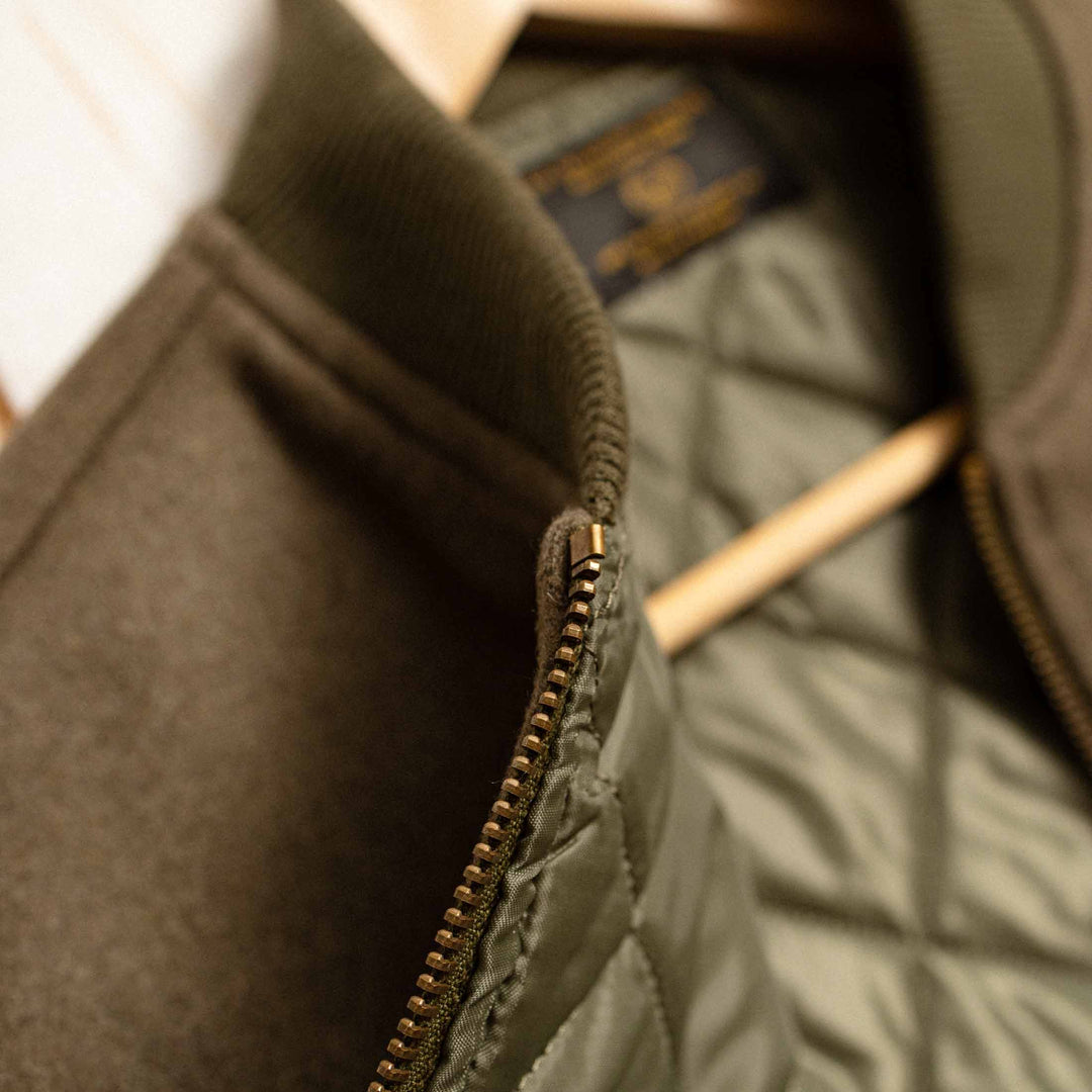 CHESAPEAKE'S - Bomber Jacket - "Miller" - Grøn Italiensk Uld