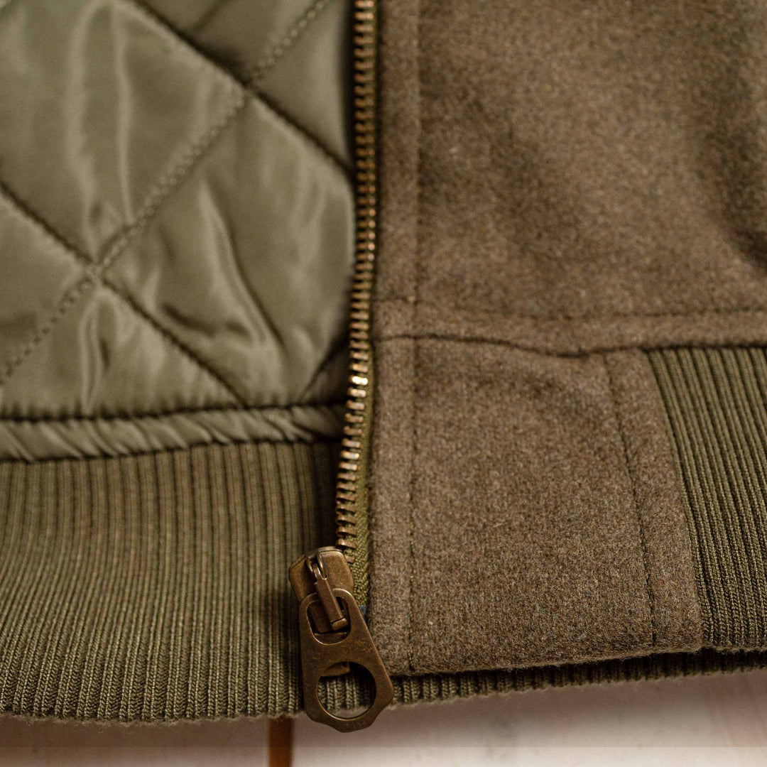 CHESAPEAKE'S - Bomber Jacket -"Miller"- Green Italian Wool