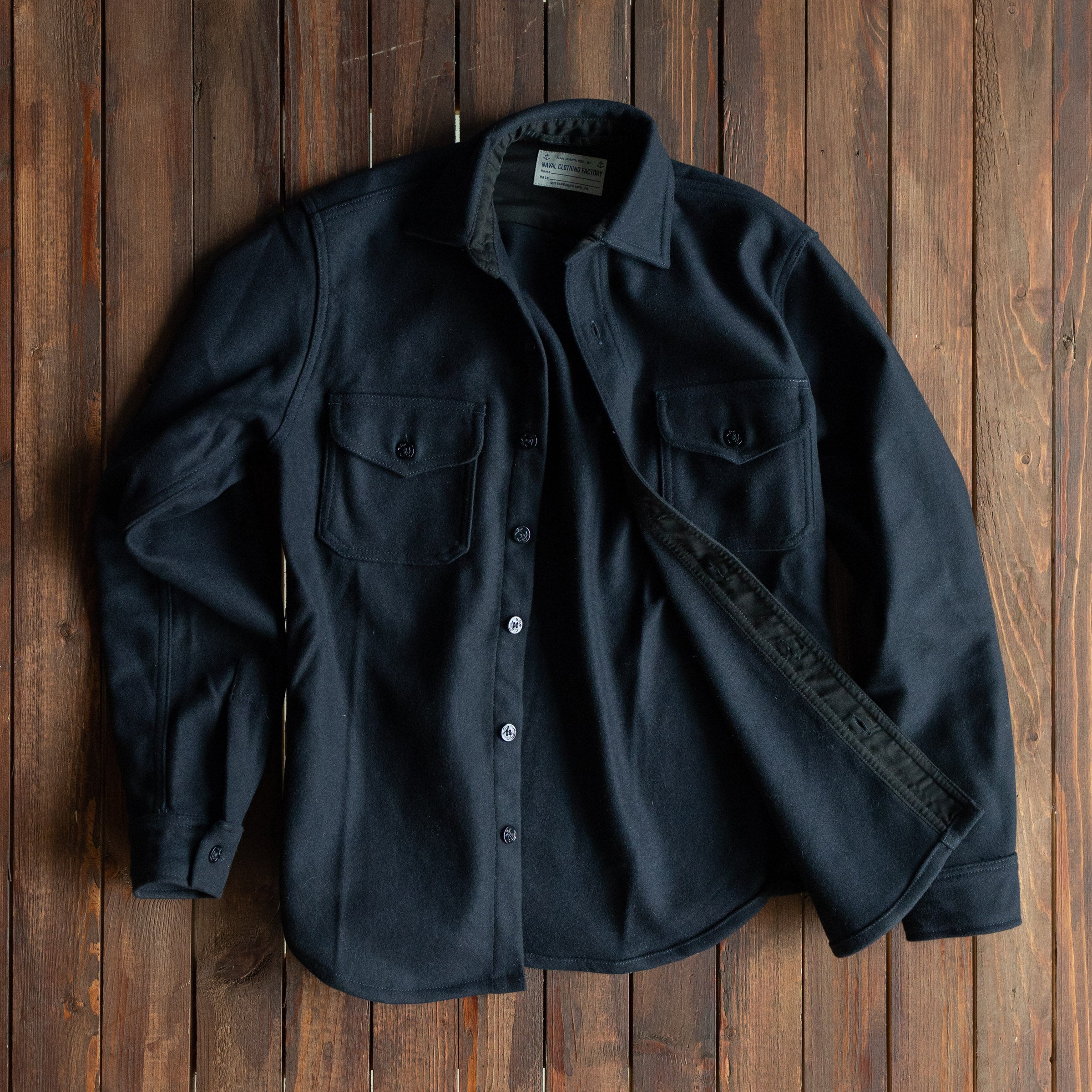 CHESAPEAKE'S - Skjorte - Navy Heavy Weight - Italiensk uld