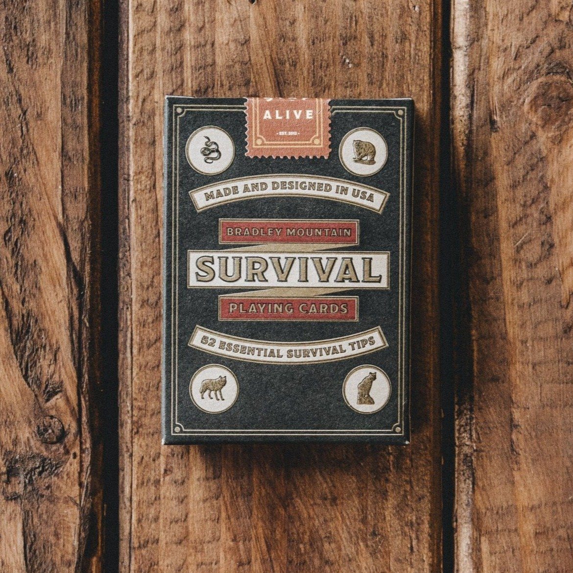 Bradley Mountain - Survival Playing Cards - Charcoal