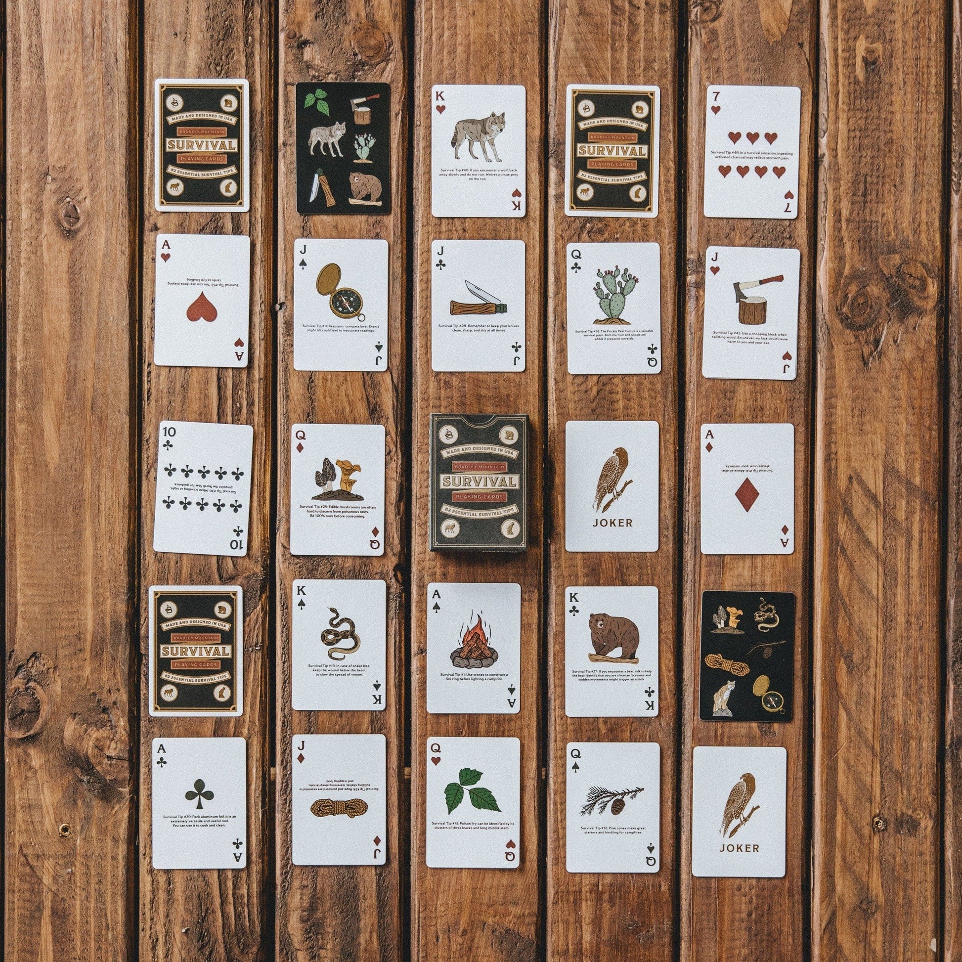 Bradley Mountain - Survival Playing Cards - Charcoal