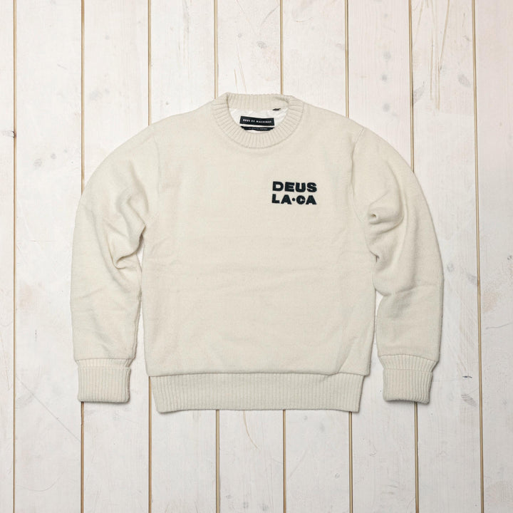 DEUS EX MACHINA - ULD CREW SWEATER "Windstop"- VINTAGE WHITE