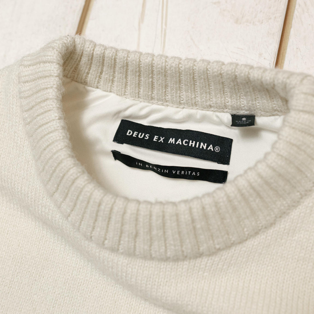 DEUS EX MACHINA - ULD CREW SWEATER "Windstop"- VINTAGE WHITE