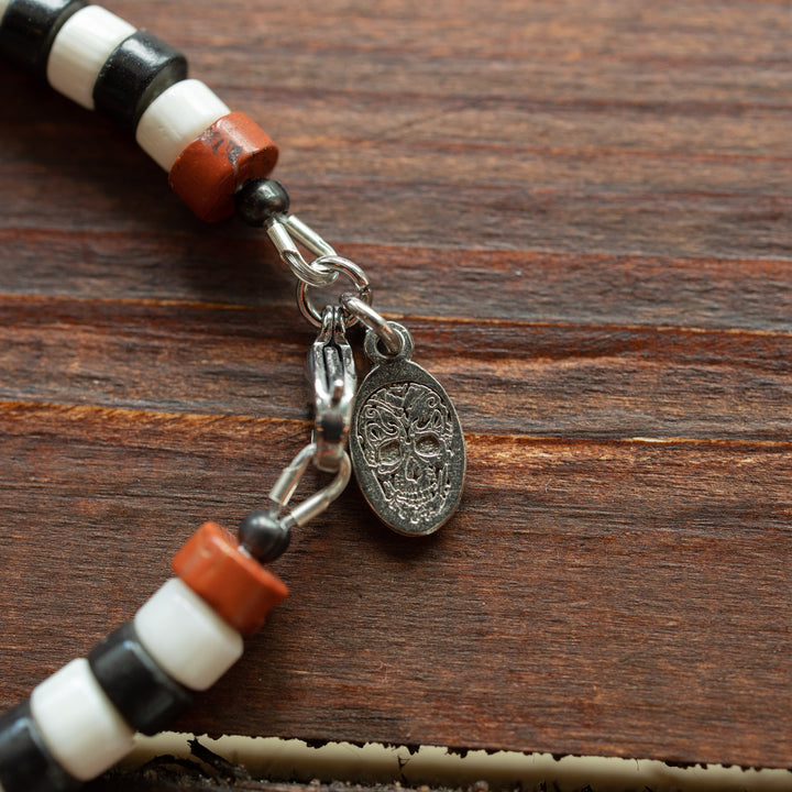 Armbånd - Jasper, Onyx and Coral Heishi Bracelet