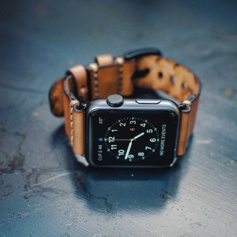 BEXAR GOODS - Urrem til Apple Watch  (38-42mm -LILLE RAMME) - lys cognac