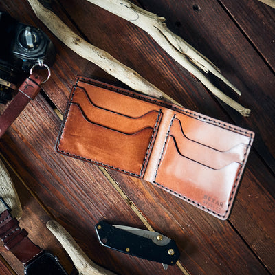 BEXAR GOODS - Leather wallet - 4-Bifold - Cognac