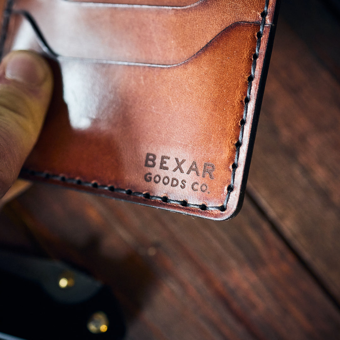 BEXAR GOODS - Leather wallet - 4-Bifold - Cognac