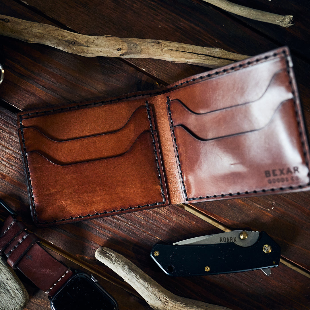 BEXAR GOODS - Læderpung - 4-Bifold - Cognac