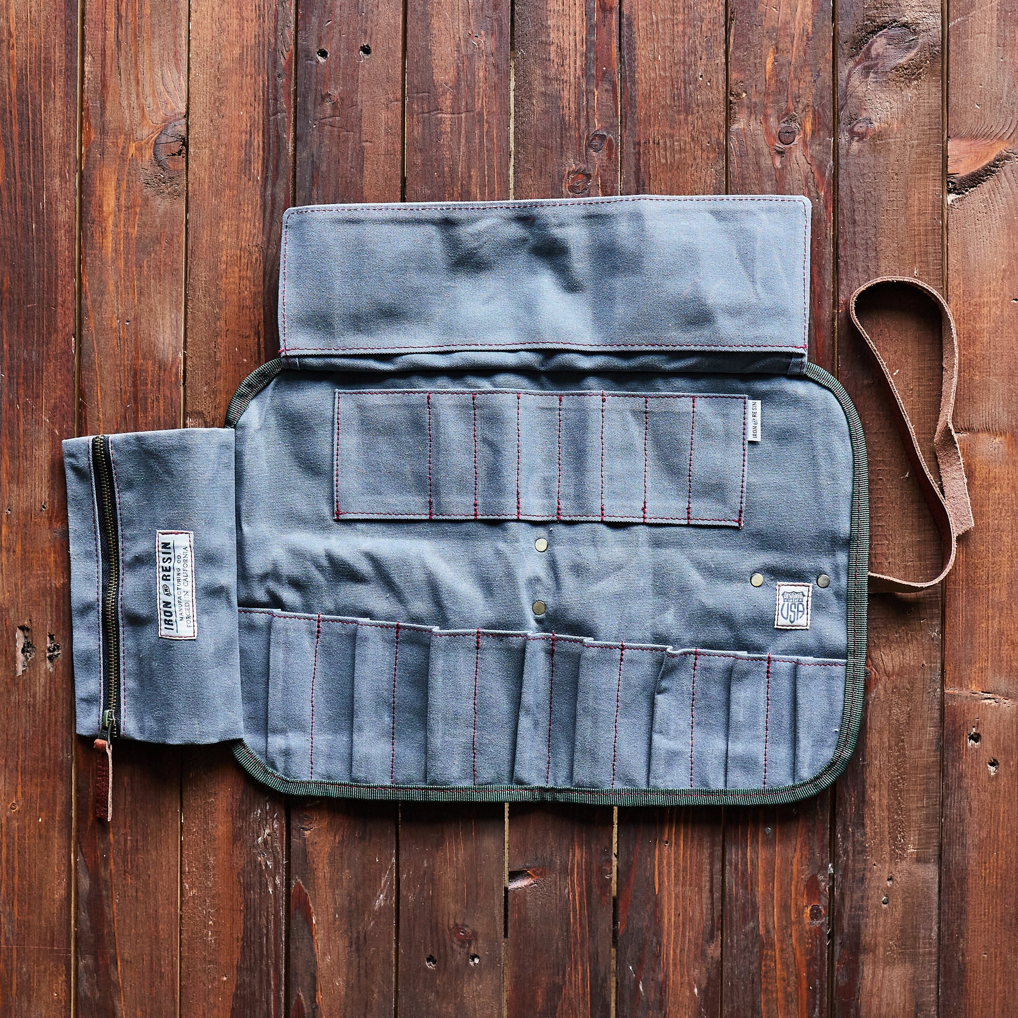 Iron & Resin - Værktøjswrap - Toolroll - Blå/grå