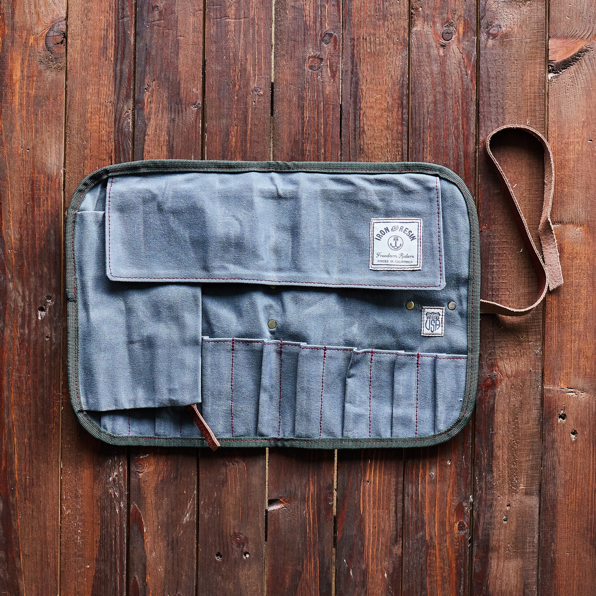 Iron & Resin - Værktøjswrap - Toolroll - Blå/grå