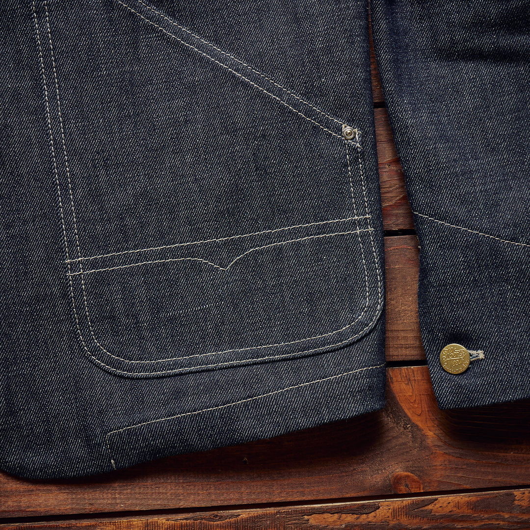 Hen's Teeth Italy - WORK JACKET SELFEDGE DENIM