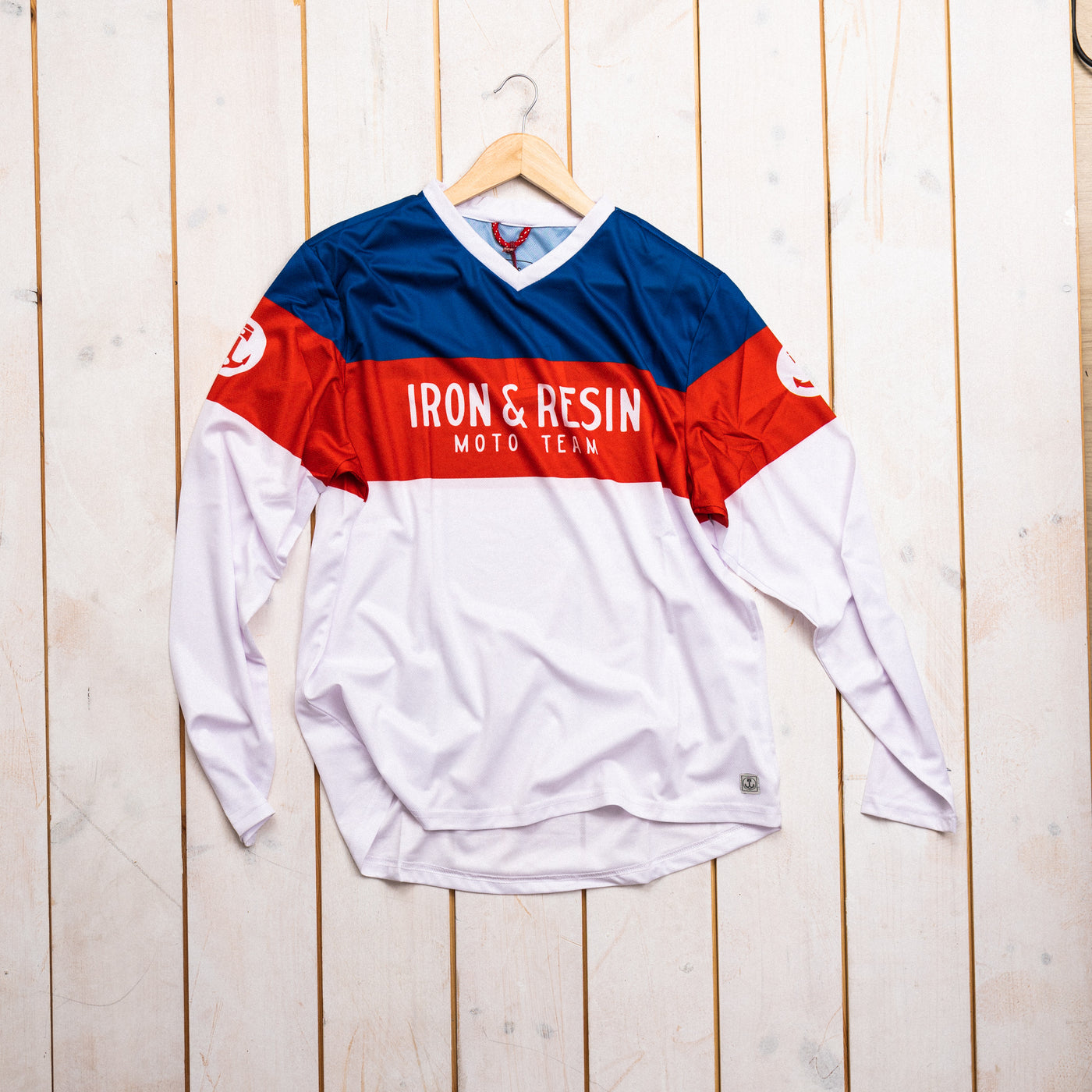 Iron and Resin - Long sleeve shirt - TRI-color Red-blue-white - Race