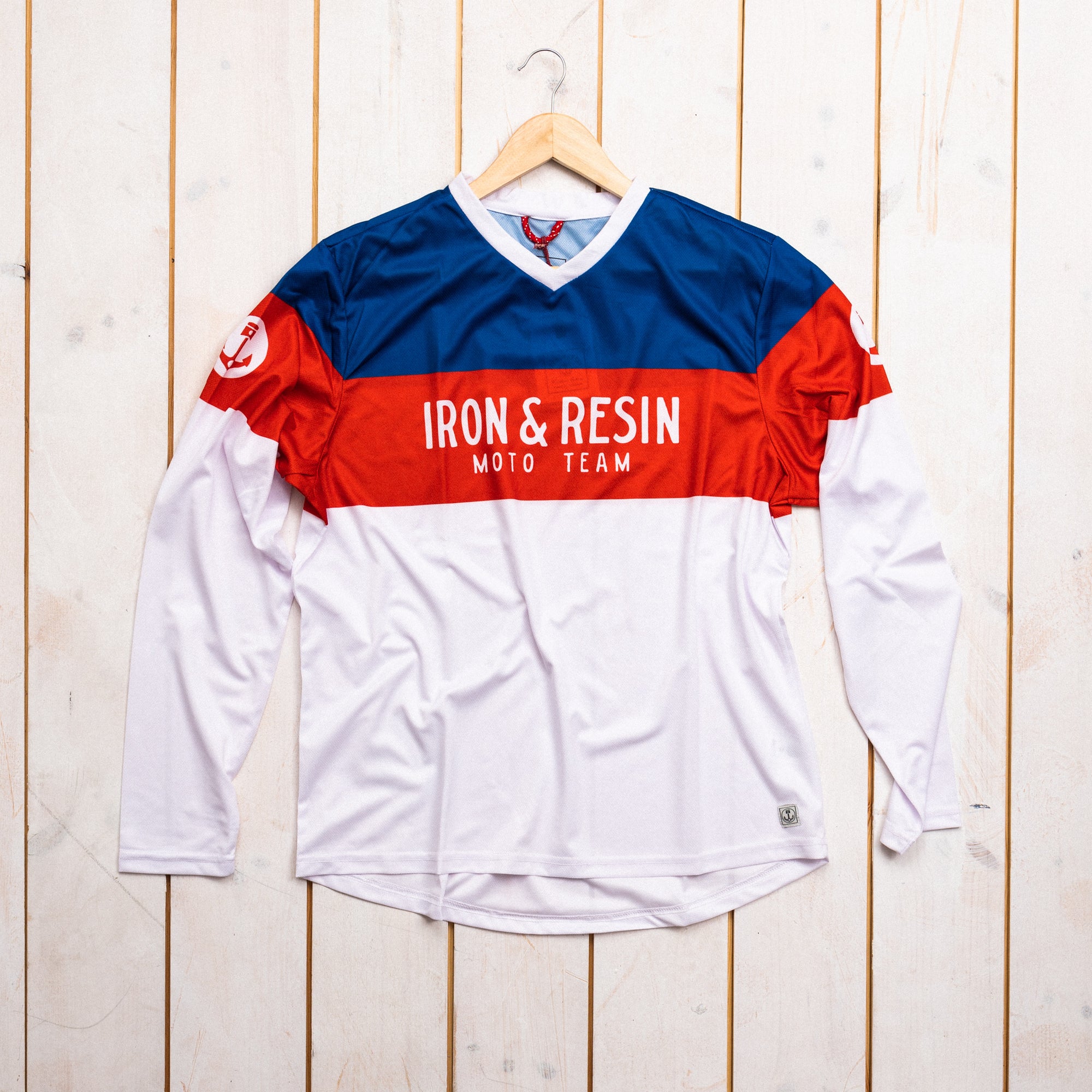 Iron and Resin - Long sleeve shirt - TRI-color Red-blue-white - Race