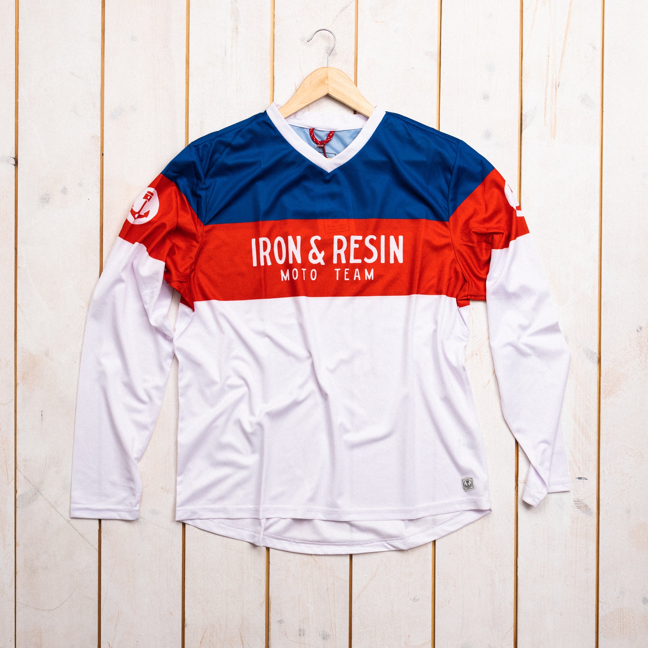 Iron and Resin - Long sleeve shirt - TRI-color Red-blue-white - Race