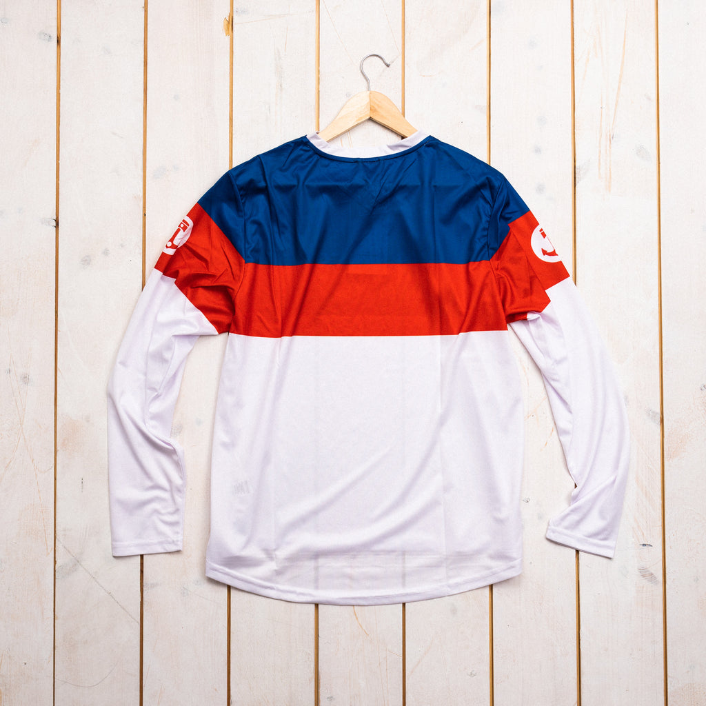 Iron and Resin - Long sleeve shirt - TRI-color Red-blue-white - Race