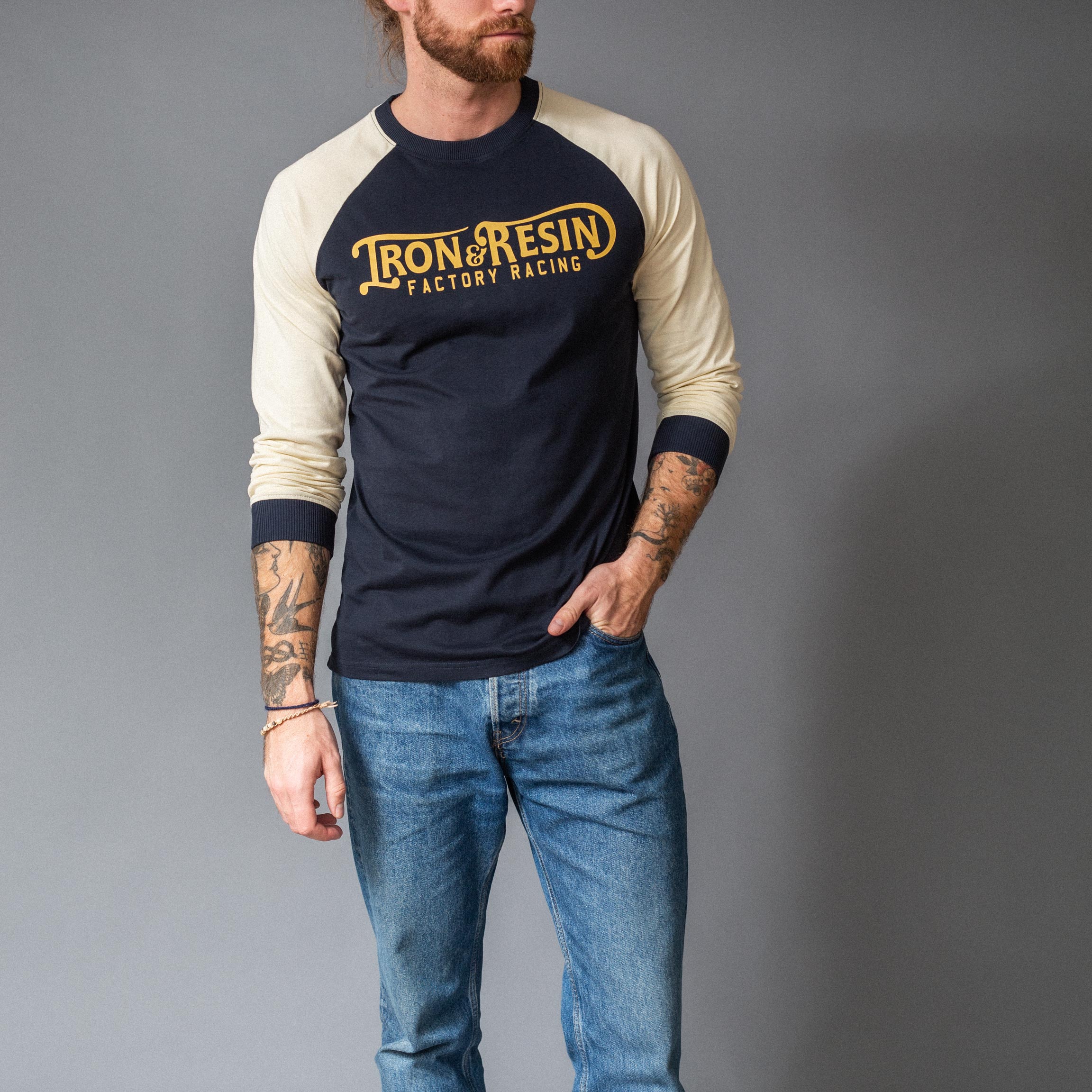 Iron and Resin - Sweater - Long sleeve - blue/off-white