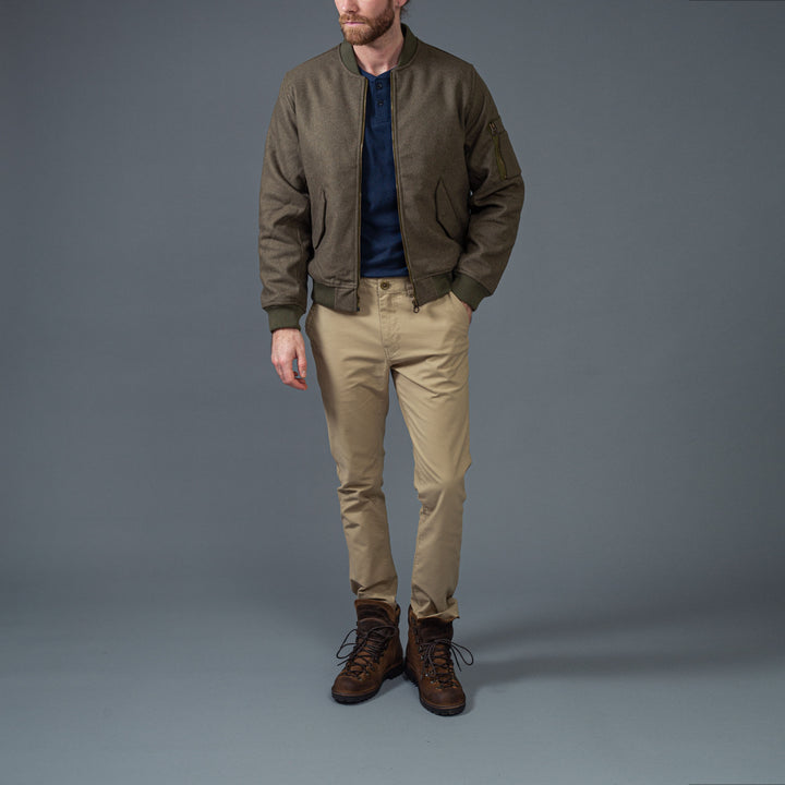 CHESAPEAKE'S - Bomber Jacket -"Miller"- Green Italian Wool