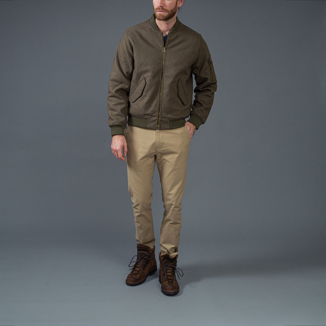 CHESAPEAKE'S - Bomber Jacket - "Miller" - Grøn Italiensk Uld