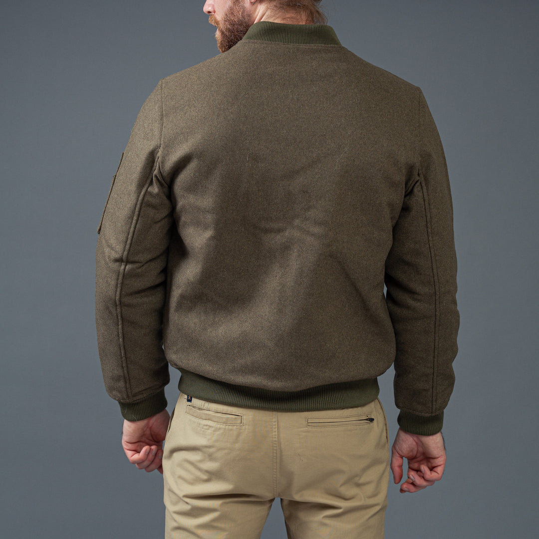 CHESAPEAKE'S - Bomber Jacket -"Miller"- Green Italian Wool