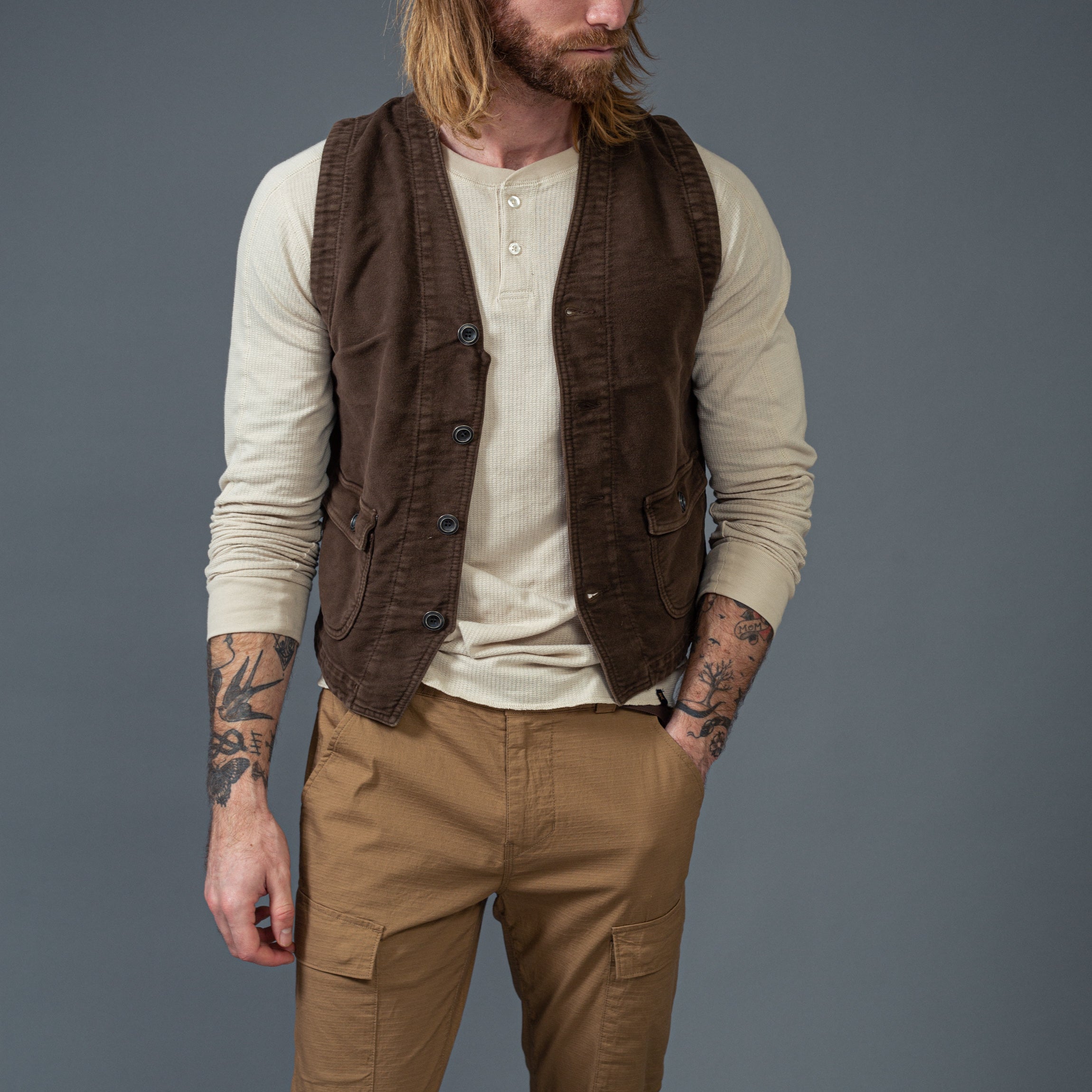 CHESAPEAKE'S - Vest -"St. Michal"Moleskin - Brown