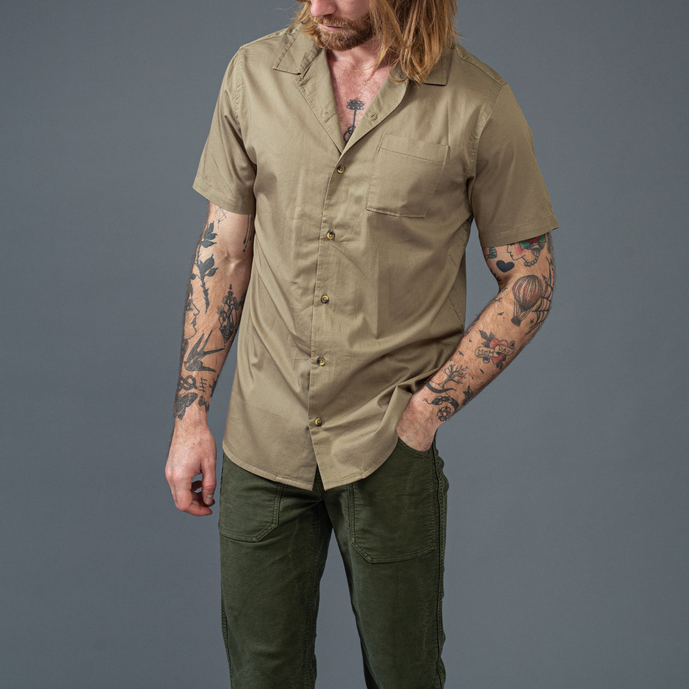 ROARK - short sleeve shirt - khaki