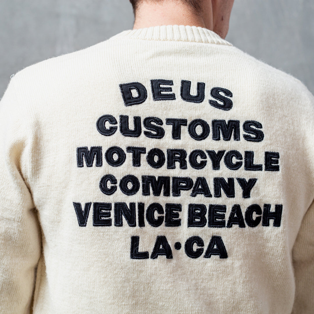 DEUS EX MACHINA - ULD CREW SWEATER"Windstop"- VINTAGE WHITE