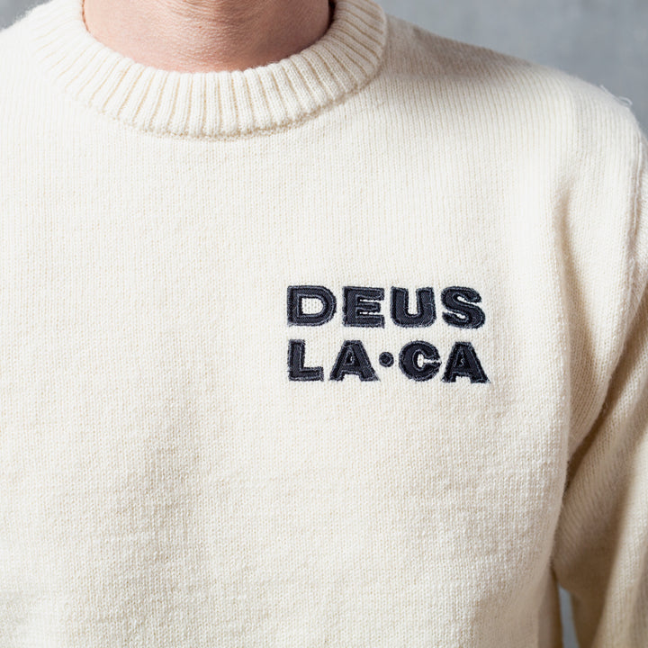 DEUS EX MACHINA - ULD CREW SWEATER"Windstop"- VINTAGE WHITE