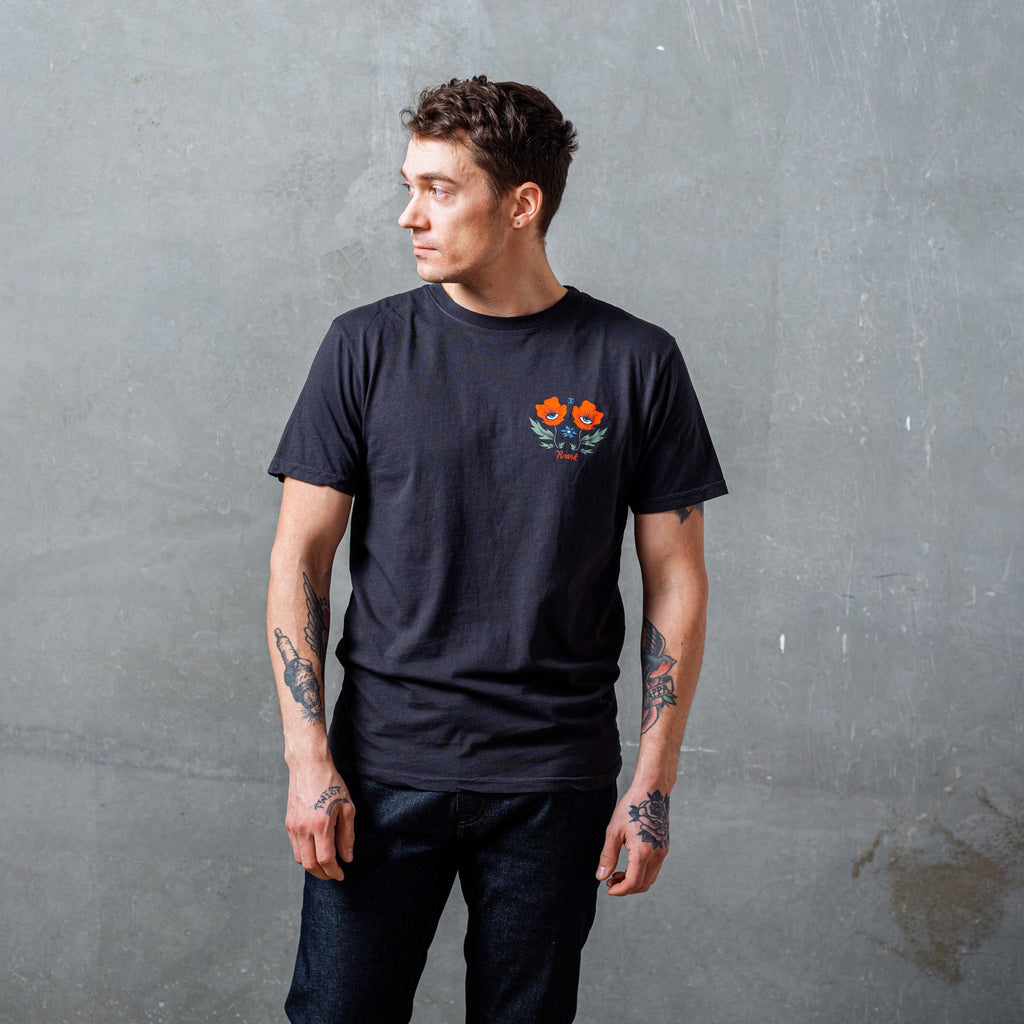 Roark T-shirt - FLOWER Black