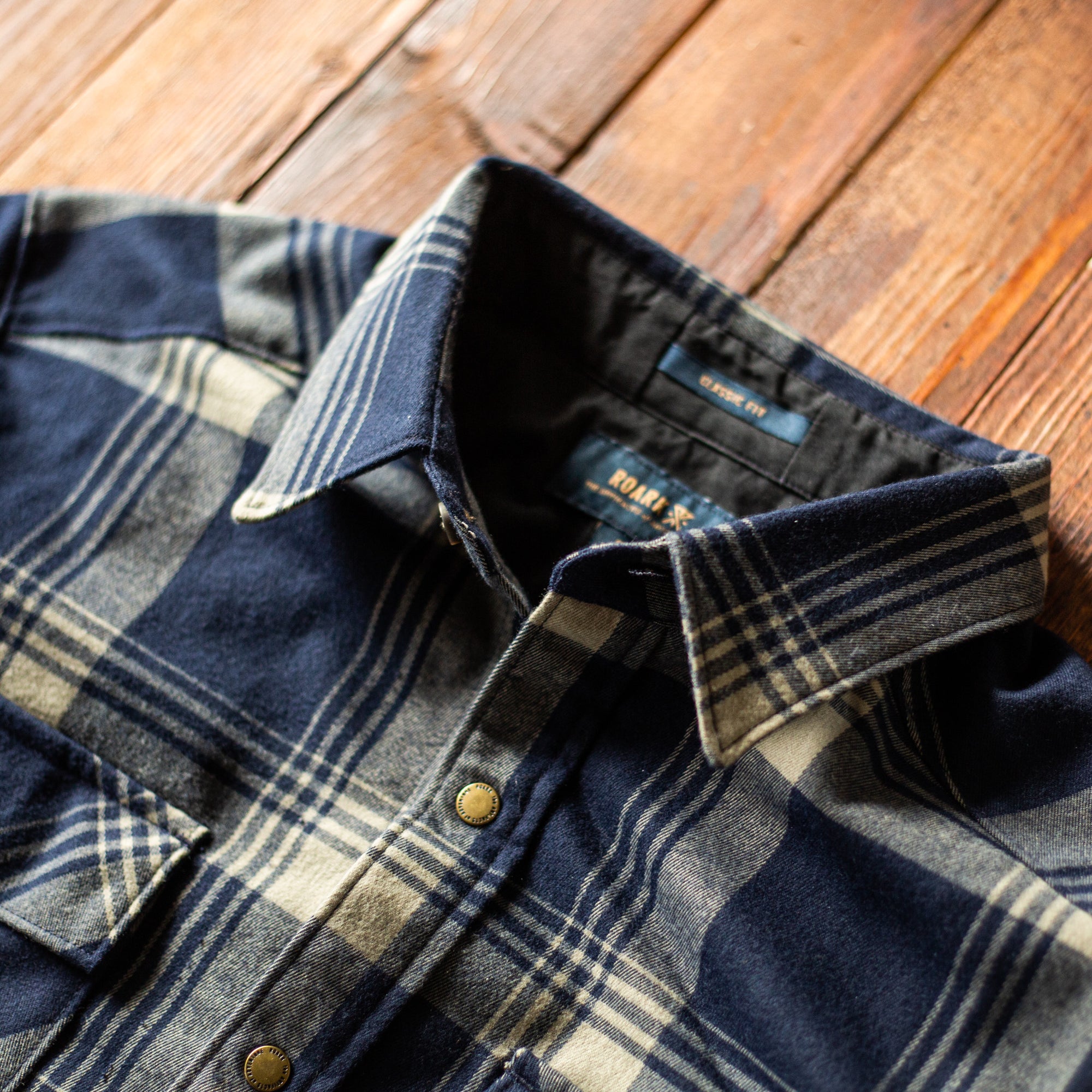 Roark - Diablo Long Sleeve Flannel - SAND/BLUE
