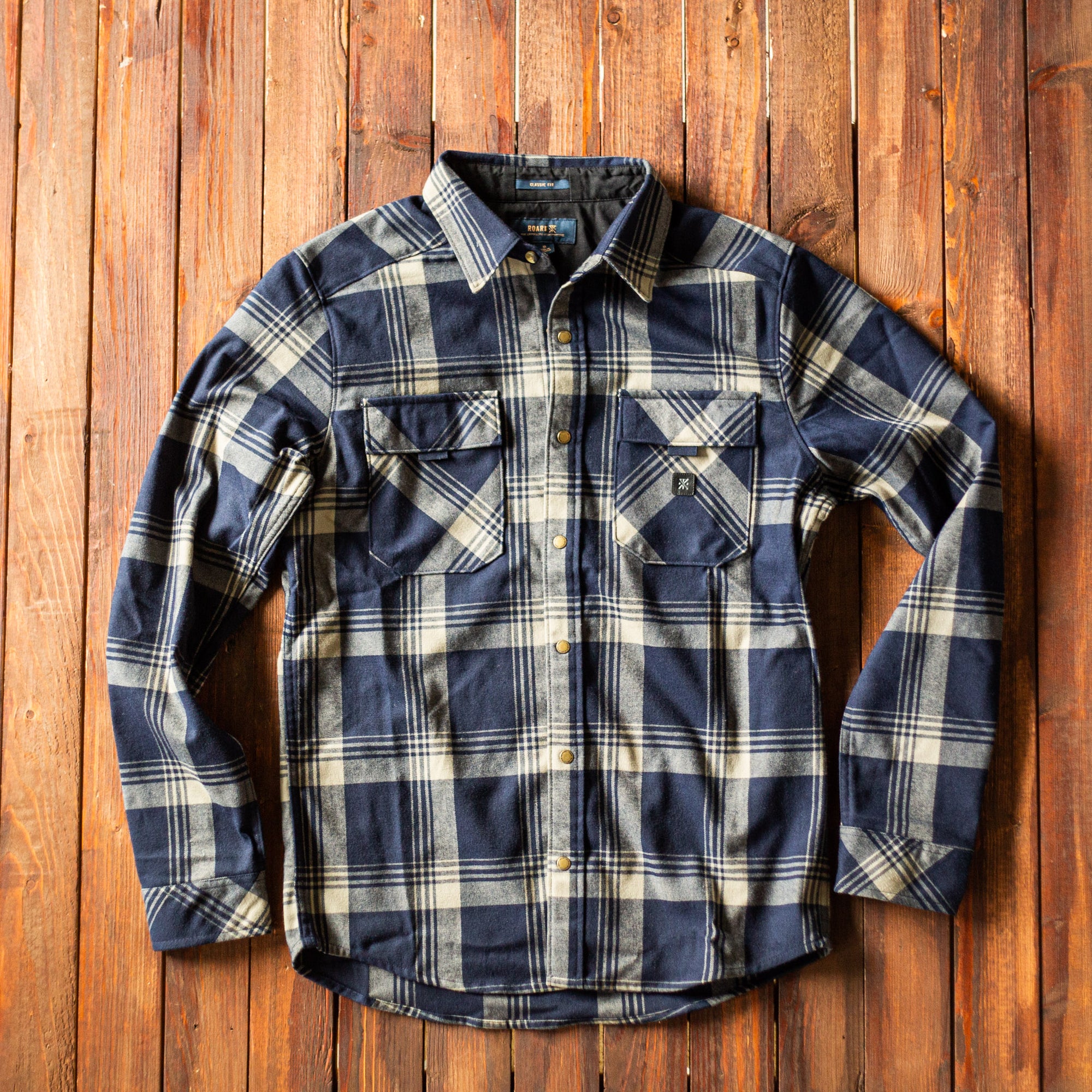 Roark - Diablo Long Sleeve Flannel - SAND/BLUE