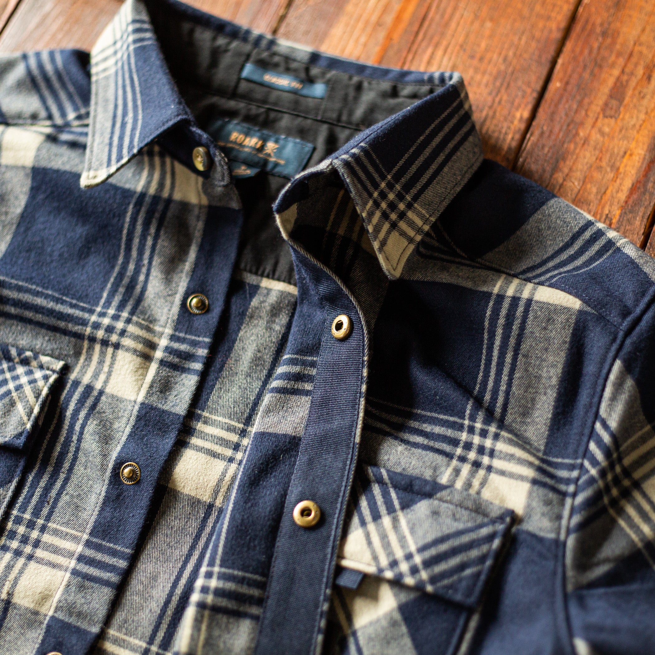 Roark - Diablo Long Sleeve Flannel - SAND/BLUE