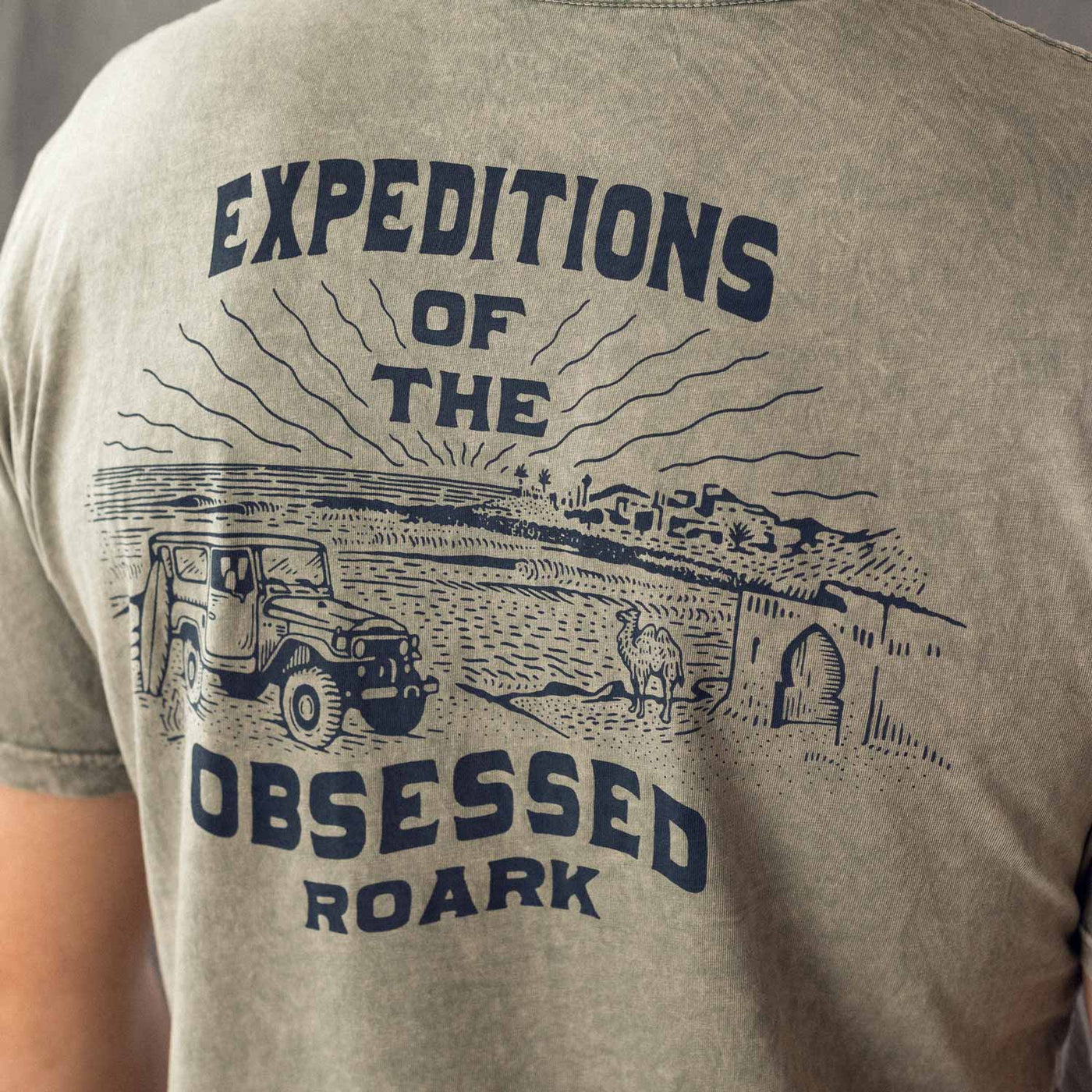 ROARK - T-shirt - Expeditions of the obsessed - grå washed