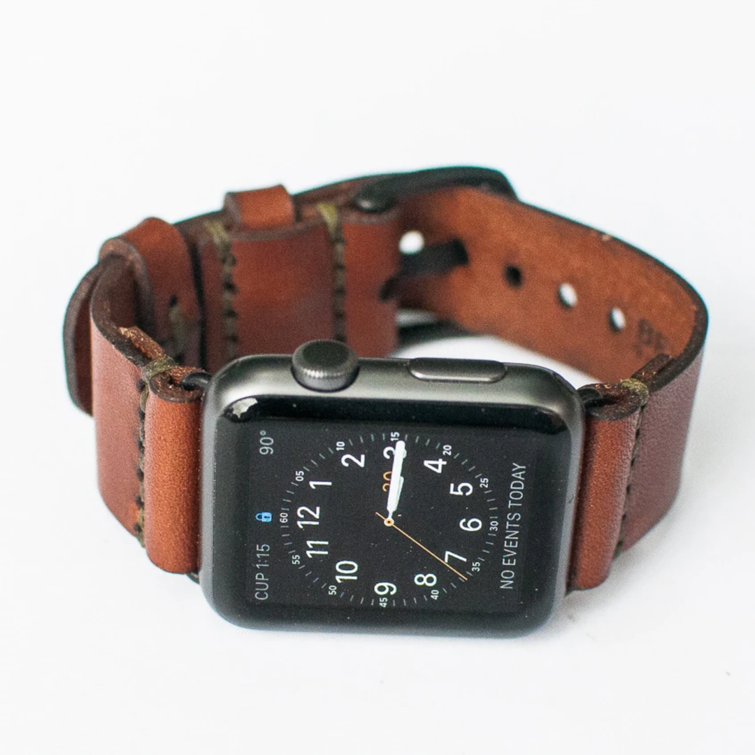 BEXAR GOODS - Watch strap for Apple Watch (large frame) - dark brown