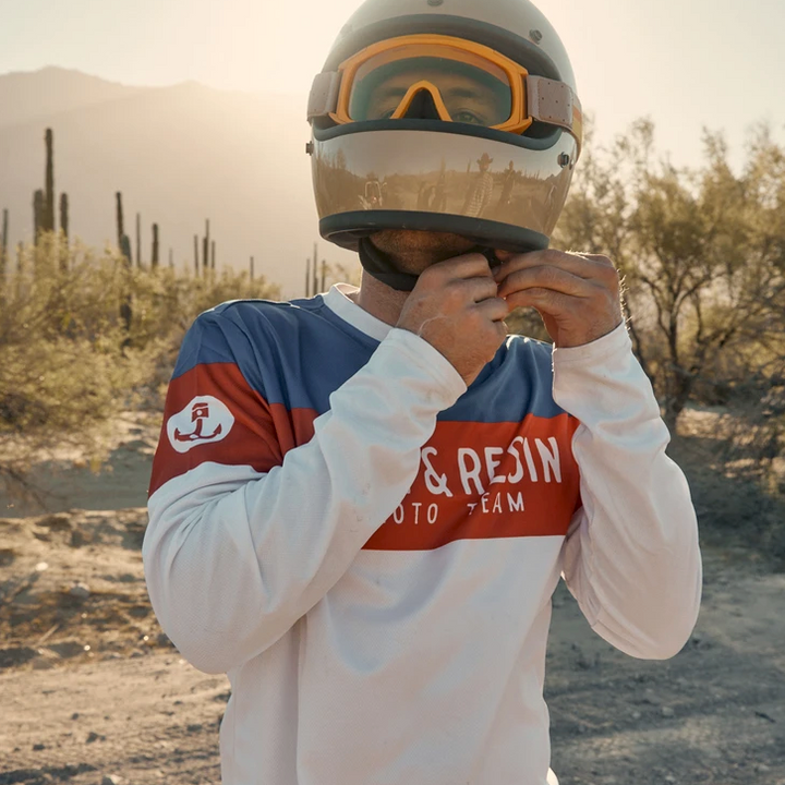 Iron and Resin - Long sleeve shirt - TRI-color Red-blue-white - Race