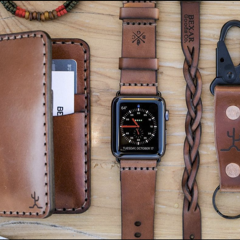 BEXAR GOODS - Watch strap for Apple Watch (large frame) - dark brown