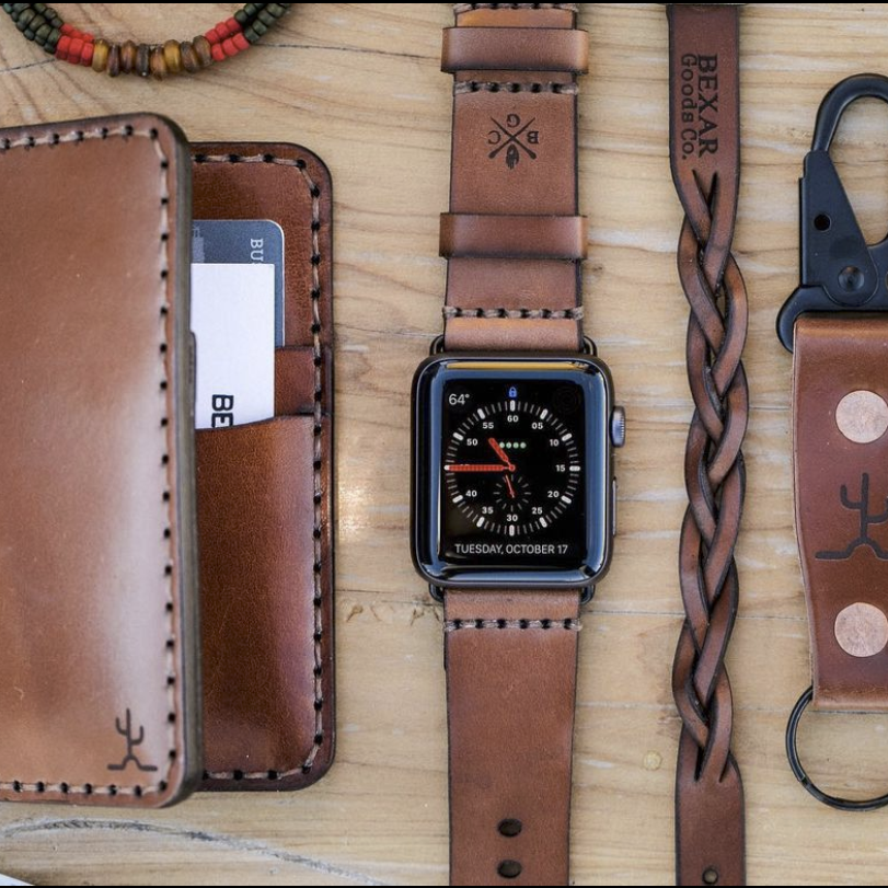 BEXAR GOODS - Urrem til Apple Watch  (38-42mm -LILLE RAMME) - lys cognac