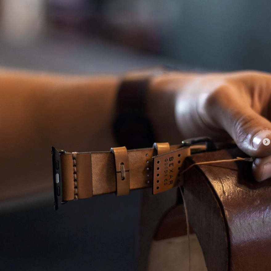 BEXAR GOODS - Watch strap for Apple Watch (38-42mm-SMALL FRAME) - light cognac