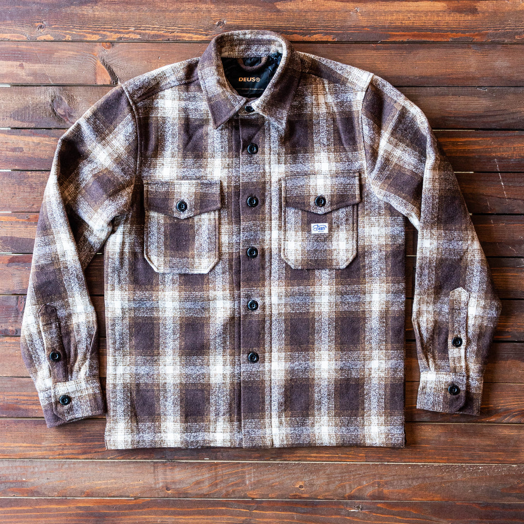 DEUS EX MACHINA - WOOL CHECK SHIRT - Brown Plaid