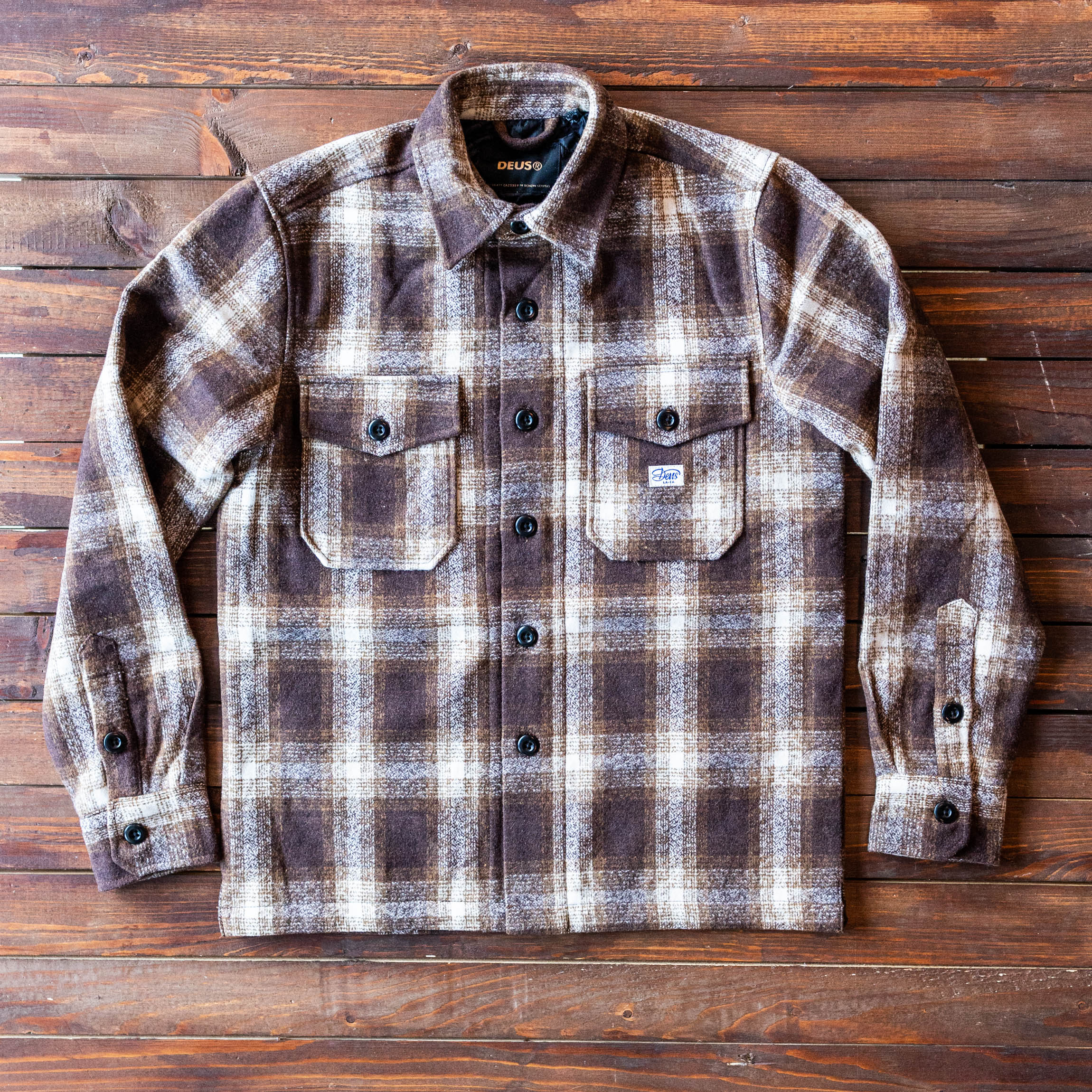 DEUS EX MACHINA - WOOL CHECK SHIRT - Brown Plaid