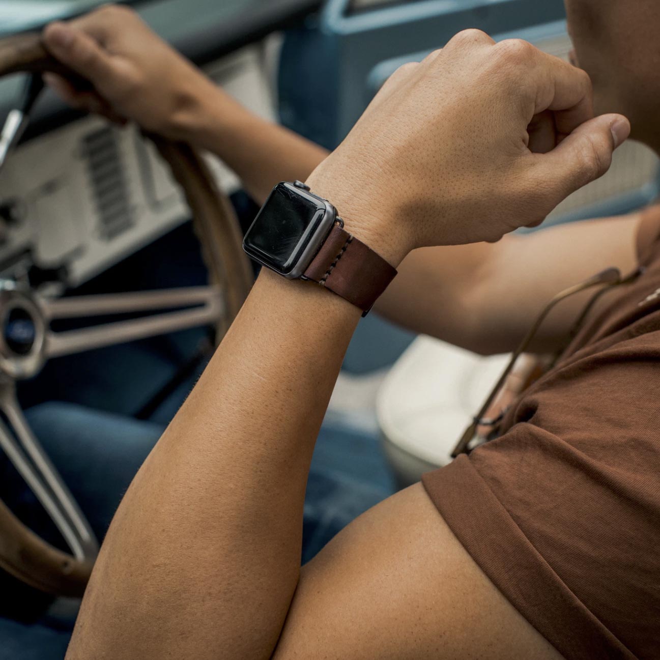 BEXAR GOODS - Urrem til Apple Watch (stor ramme) - mørkebrun