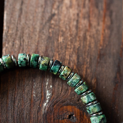 Black Pearl Creations - Armbånd - Heishi African Turquoise Stone