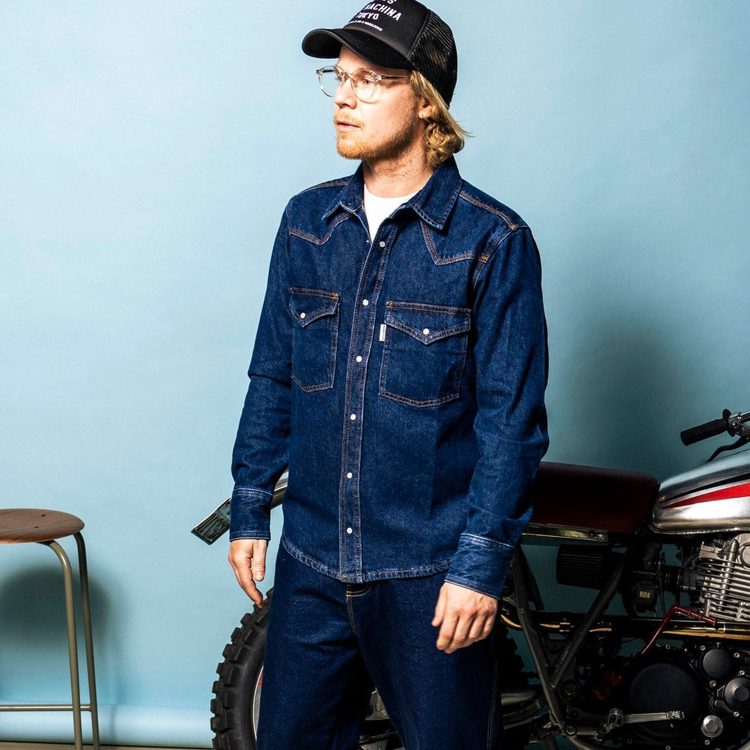 DEUS, Western Denim Shirt, Blue