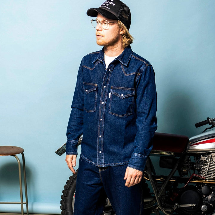 DEUS, Western Denim Shirt, Blue