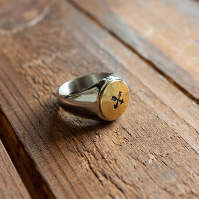 Ring - "Arrows" Stainless steel/brass
