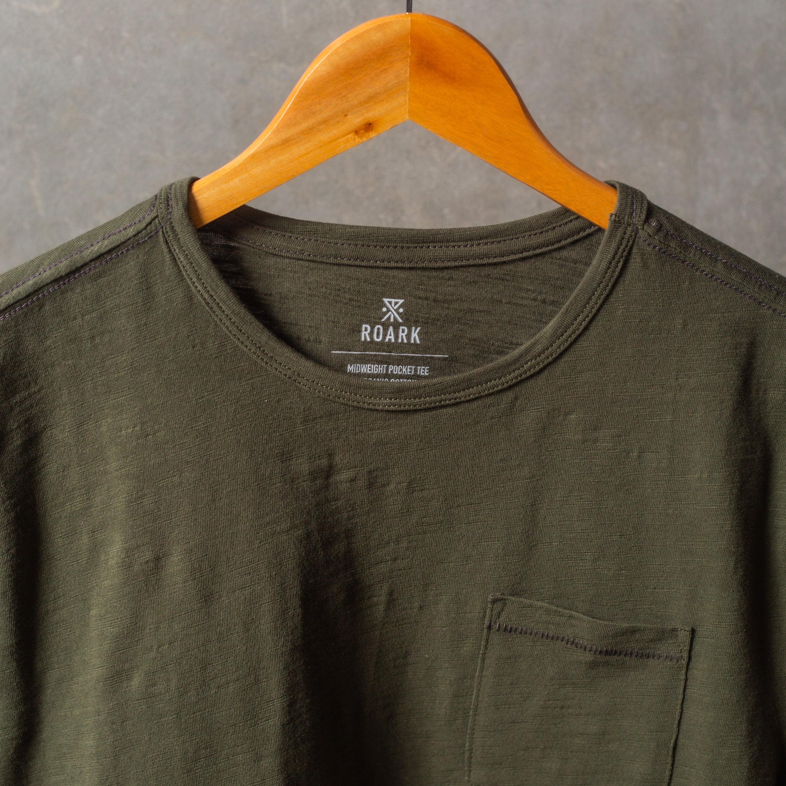 ROARK - WELL WORN MIDWEIGHT ORGANIC - Army green